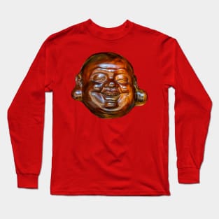 Beautifully carved head of Budai or Buddha Long Sleeve T-Shirt